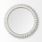 35" White Abstract Wood Framed Accent Mirror