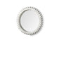 35" White Abstract Wood Framed Accent Mirror