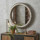 44" Silver Abstract Wood Framed Accent Mirror