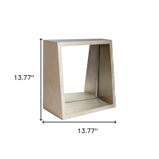 14" Champagne Solid Wood Framed Accent Mirror