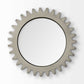 26" Gray Abstract Wood Framed Accent Mirror