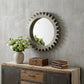 26" Gray Abstract Wood Framed Accent Mirror