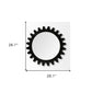 26" Black Cog Round Metal Frame Wall Mirror
