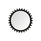 37" Round Black Metal Frame Wall Mirror