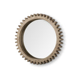 35" Brown Abstract Wood Framed Accent Mirror