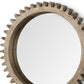 35" Brown Abstract Wood Framed Accent Mirror