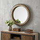 35" Brown Abstract Wood Framed Accent Mirror