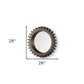 26" Dark Brown Abstract Wood Framed Accent Mirror