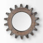 17" Brown Solid Wood Abstract Framed Accent Mirror