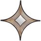 17" Dark Brown Wood Diamond Framed Accent Mirror