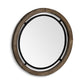 28" Brown Round Wood Framed Accent Mirror