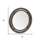 28" Brown Round Wood Framed Accent Mirror