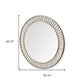 42" Round Gold Metal Frame Wall Mirror With White Wood Beads