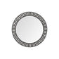 42" Round Black Metal Frame Wall Mirror With Wood Beads