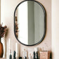 36" Black Oval Metal Framed Accent Mirror