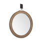 44" Brown Round Wood Framed Rope Hanging Accent Mirror