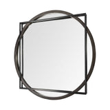 46" Black Abstract Metal Framed Accent Mirror