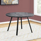 47" Gray And Black Rounded Metal Three Leg Base Dining Table
