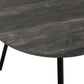 47" Gray And Black Rounded Metal Three Leg Base Dining Table