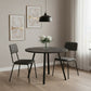 47" Gray And Black Rounded Metal Three Leg Base Dining Table