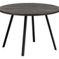 47" Gray And Black Rounded Metal Three Leg Base Dining Table