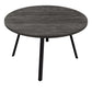 47" Gray And Black Rounded Metal Three Leg Base Dining Table