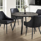 47" Gray And Black Rounded Metal Three Leg Base Dining Table