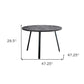 47" Gray And Black Rounded Metal Three Leg Base Dining Table