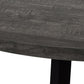 47" Gray And Black Rounded Metal Three Leg Base Dining Table
