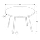 47" Gray And Black Rounded Metal Three Leg Base Dining Table