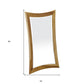 35" Brown Abstract Wood Framed Bathroom Vanity Mirror