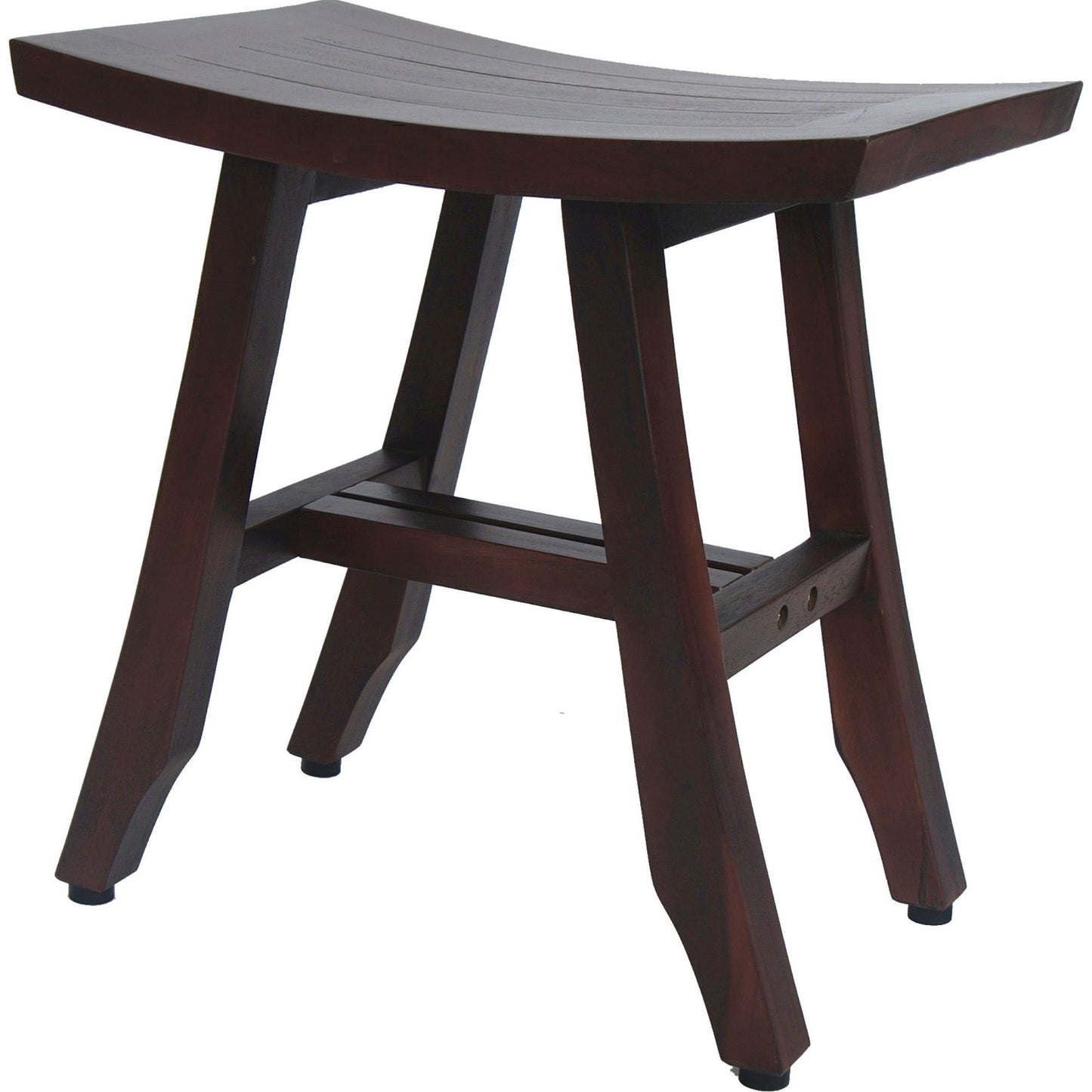 18" Dark Brown Teak Rectangular Shower Bench