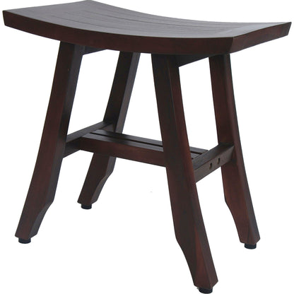 18" Dark Brown Teak Rectangular Shower Bench