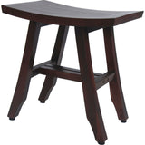 18" Dark Brown Teak Rectangular Shower Bench