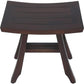 18" Dark Brown Teak Rectangular Shower Bench