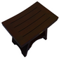 Compact Curviliniear Teak Shower Outdoor Bench With Shelf In Brown Finish