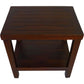 Compact Rectangular Teak Shower Or Outdoor Bench With Shelf In Brown Finish