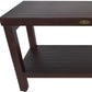 Rectangular Teak Shower Stool Or Bench With Shelf In Brown Finish