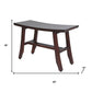 24" Dark Brown Solid Teak Wood Shower Bench