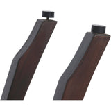 24" Dark Brown Teak Shower Bench With Shelf