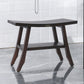 24" Dark Brown Teak Shower Bench With Shelf