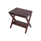 Compact X Shape Teak Shower Outdoor Bench With Shelf In Brown Finish