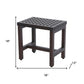 Compact Rectangular Teak Lattice Pattern Shower Or Outdoor Bench In Brown Finish