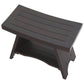 Teak Rectangular Shower Bench With Shelf In Brown Finish