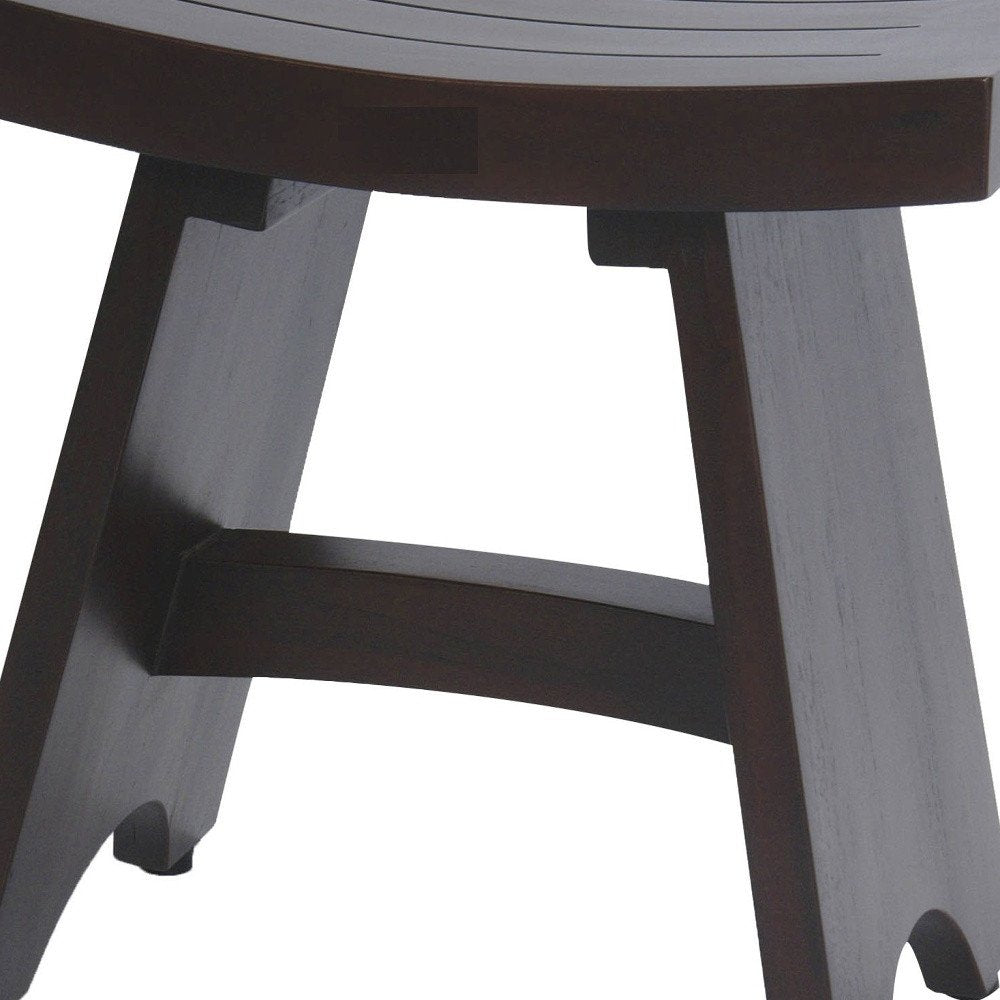 18" Dark Brown Teak Rectangular Shower Bench