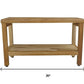 Rectangular Teak Shower Bench With Shelf In Natural Finish