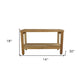 Rectangular Teak Shower Bench With Shelf In Natural Finish