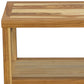 36" Natural Solid Teak Rectangular Shower Bench With Shelf