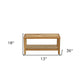36" Natural Solid Teak Rectangular Shower Bench With Shelf