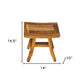 14" Natural Teak Curvilinear Shower Bench